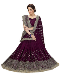 PANASH TRENDS Women's  Heavy Embroidered Silk Saree Women