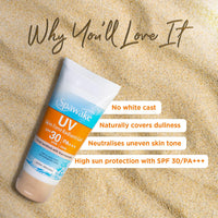 Spawake Sunscreen UV Tone Radiant Gel | SPF 30 PA+++ | Tinted & Non Greasy | Even Tone | For All Skin Tones | 45g