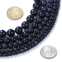 Natural Stone Beads 8mm Blue Sand Stone Round Loose Beads Crystal Energy Stone Healing Power for Jewelry Making DIY,1 Strand 15