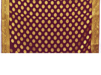 Vardha Women's  Chiffon Silk Saree with Unstitched Blouse Piece - Zari Woven Work Sarees for Wedding