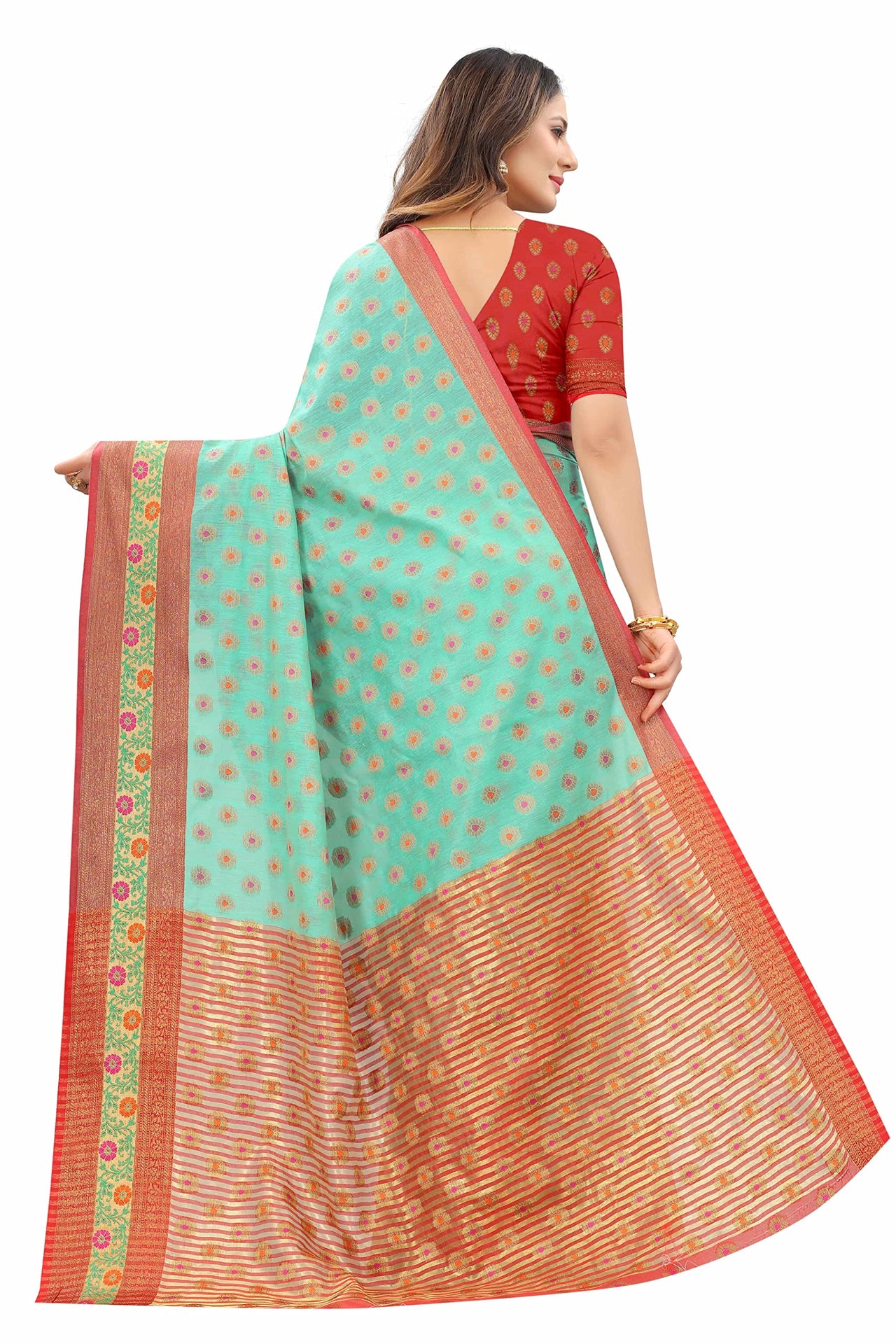 Silk Zone Women's  Cotton Woven Saree
