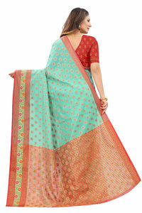 Silk Zone Women's  Cotton Woven Saree