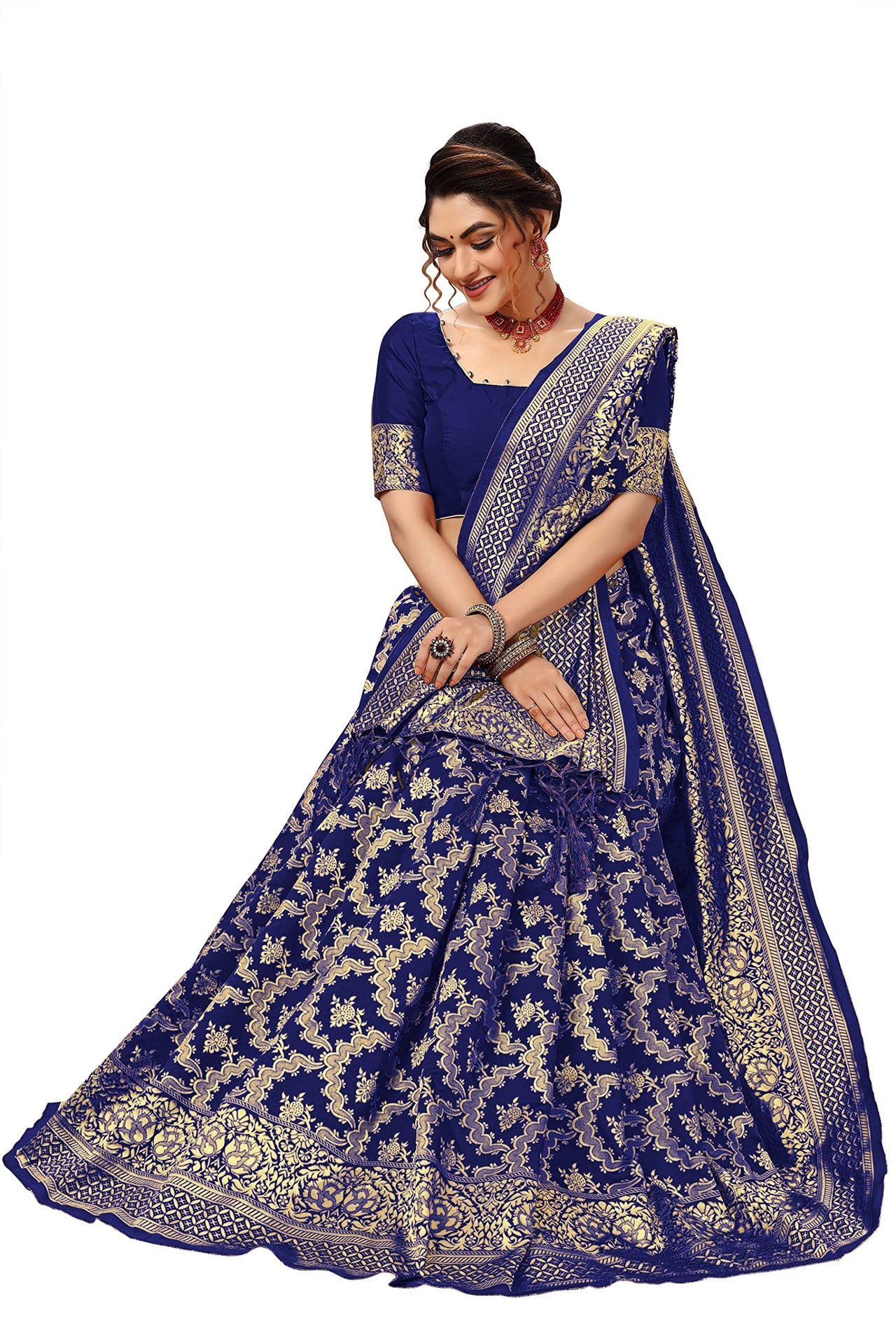 Nivah Fashion Women's  Banarasi Art Silk Saree with Blouse Piece