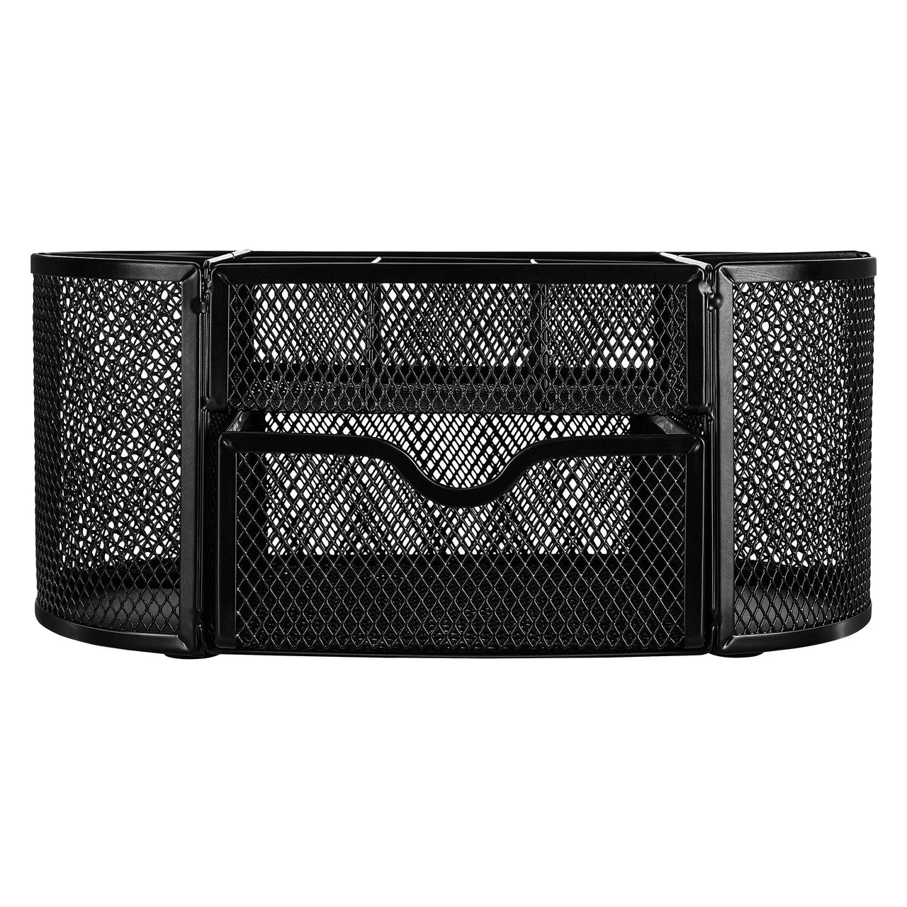 Basics Mesh Desk Office Organizer, Black, 9.25" x 4.53" x 3.94" Desk Organizer