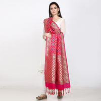 Kapaaha Women's  Woven Silk Blend Banarasi Zari Dupatta/Chunni, Width 45 Inch, Length 2.5 Meter