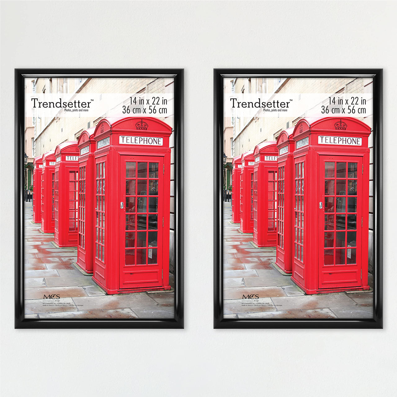 MCS Trendsetter 20x28 Poster Frame Black High-Gloss, Vertical & Horizontal Wall Hanging Large Picture Frame for Photos, Posters & Art Prints (1-Pack) 20 x 28 in Single