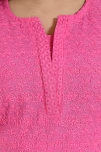 QUEEN SHIELD Women's  Formal & Casual Cotton Chikan-Kari Kurta (4444.)