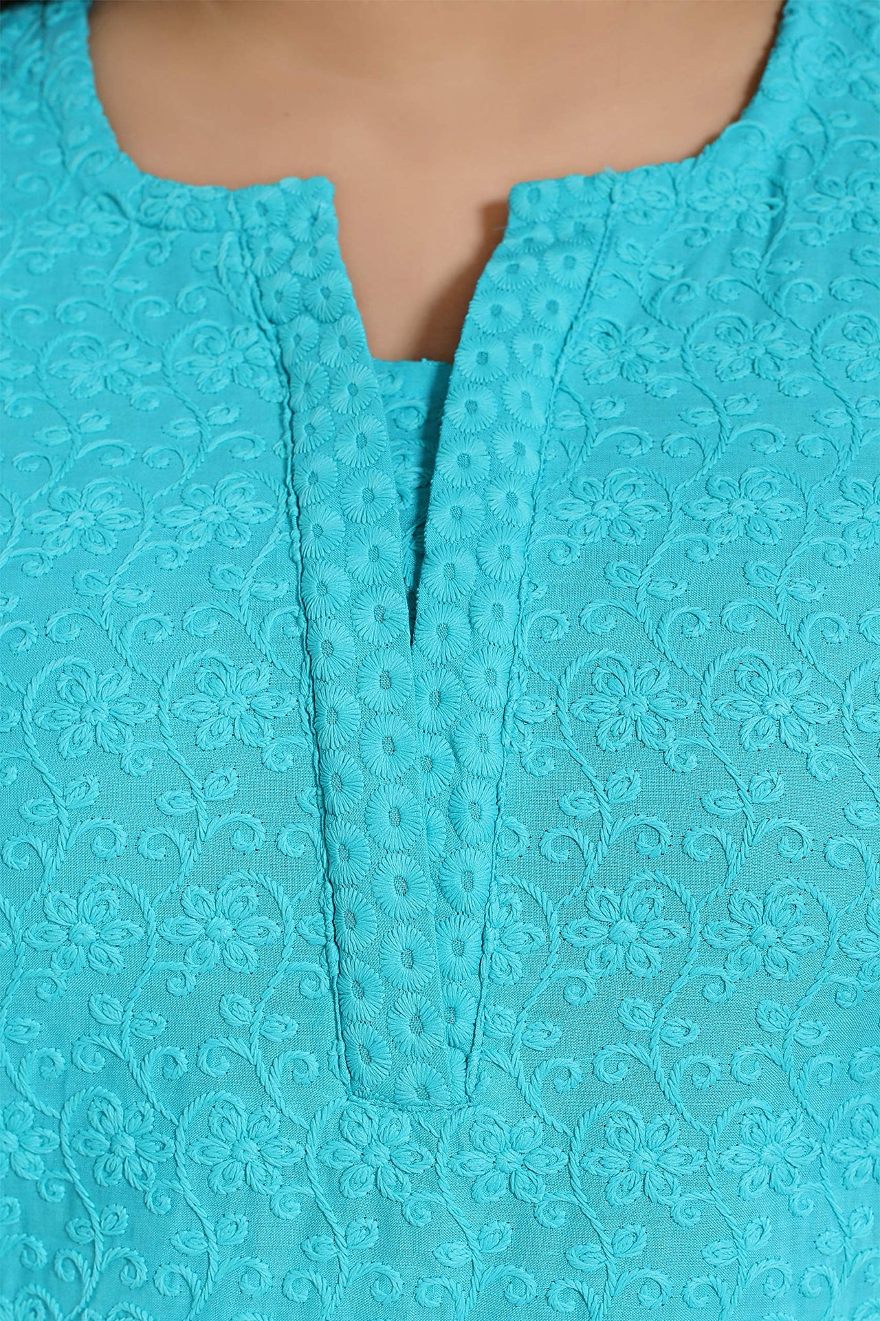 QUEEN SHIELD Women's  Formal & Casual Cotton Chikan-Kari Kurta (4444.)