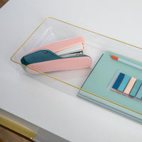 Martha Stewart Kerry Plastic Stackable Office Desk Drawer Organizers, 15