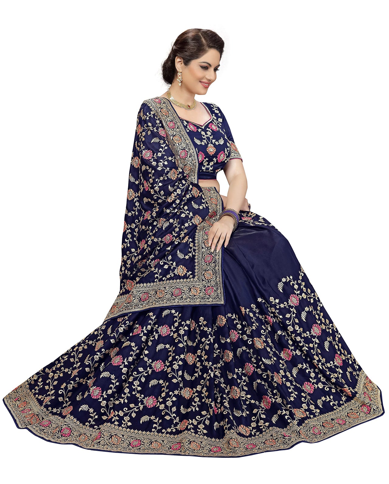 PANASH TRENDS Women's  Banarasi Barfi Silk Saree With Blouse Piece