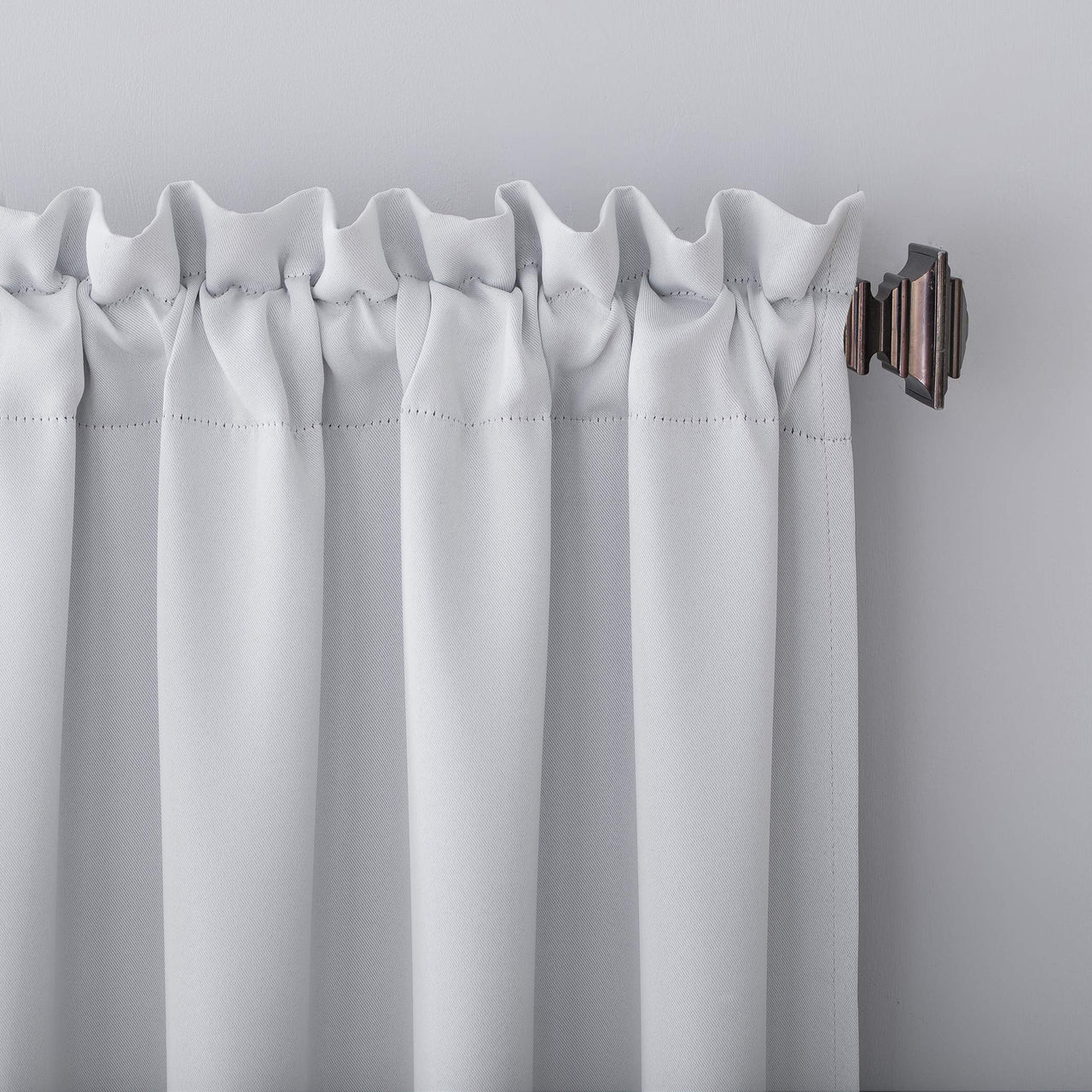 Sun Zero Easton Energy Saving Blackout Rod Pocket Curtain Panel, 40" x 63", Dove White