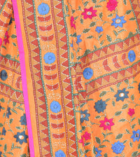 tweedle Chanderi Phulkari/Fulkari Dupatta for Women in Madhubani Kantha Embroidery