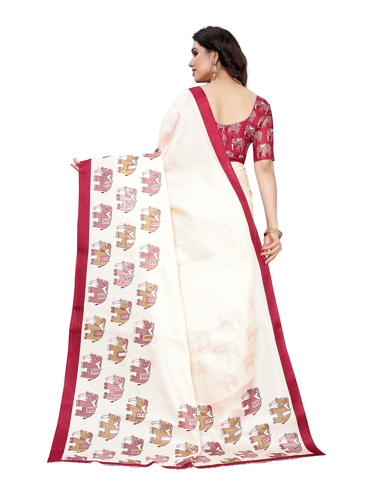 Pisara Women Khadi Silk Printed Saree