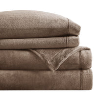 Sleep Philosophy True North Fleece Sheet Set Full, Solid Color, Warm & Plush Sheets Soft Fleece Bedding Full Size Sheets, Fitted Pocket Fits Up to 16