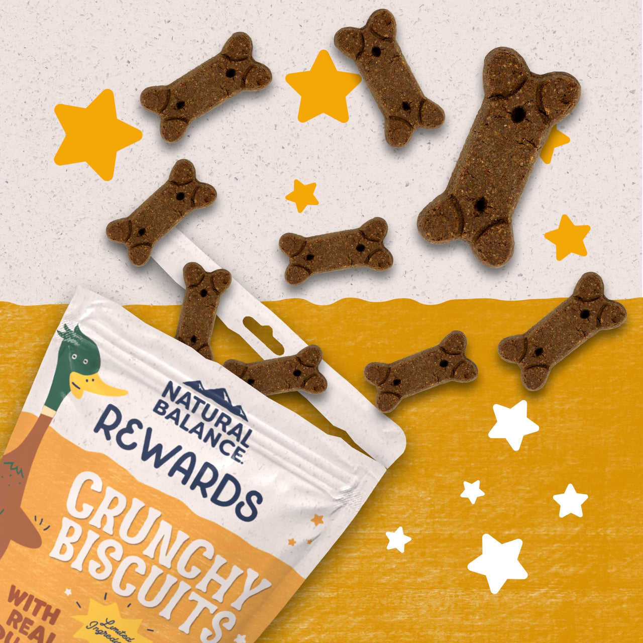 Natural Balance Limited Ingredient Rewards Crunchy Biscuits, Grain-Free Dog Treats for Adult Dogs of All Breeds, Duck Recipe, 28 Ounce (Pack of 1) 28 Ounce (Pack of 1)