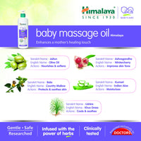 Himalaya Baby Massage Oil (500ml) & Himalaya Gentle Baby Wipes, 72 Wipes