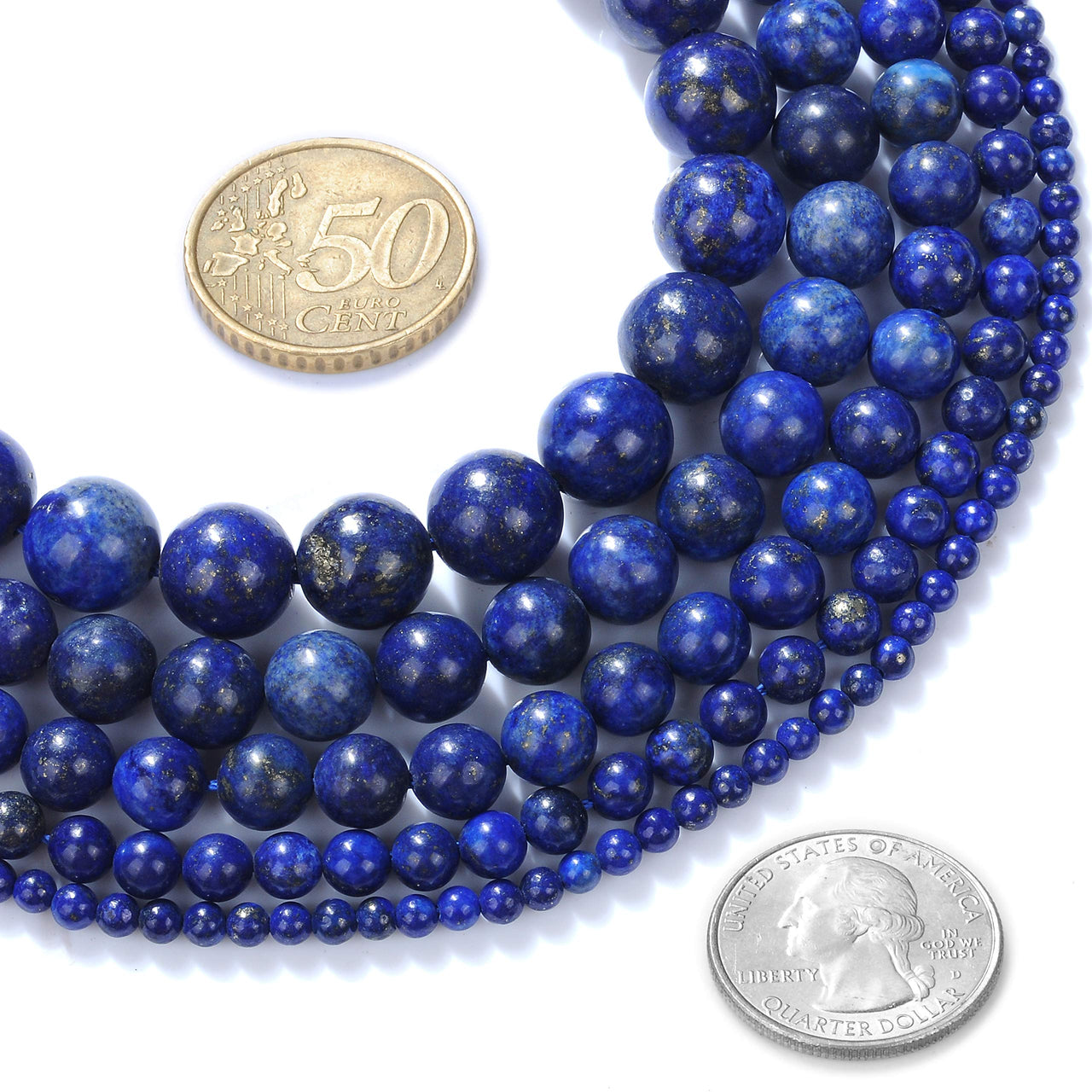 Natural Stone Beads 10mm Lapis Lazuli Gemstone Round Loose Beads Crystal Energy Stone Healing Power for Jewelry Making DIY,1 Strand 15"