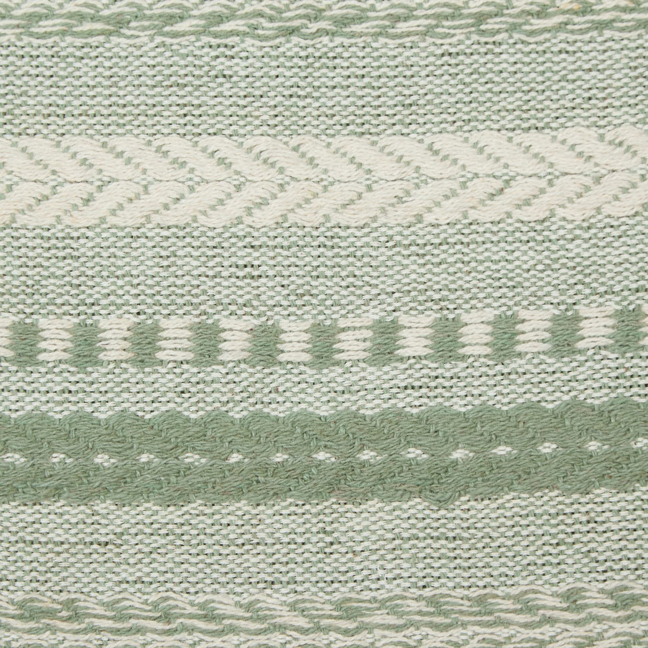 DII Farmhouse Braided Stripe Table Runner Collection, 15x108 (15x113, Fringe Included), Artichoke Green 15x108" (15x113", Fringe Included) Striped