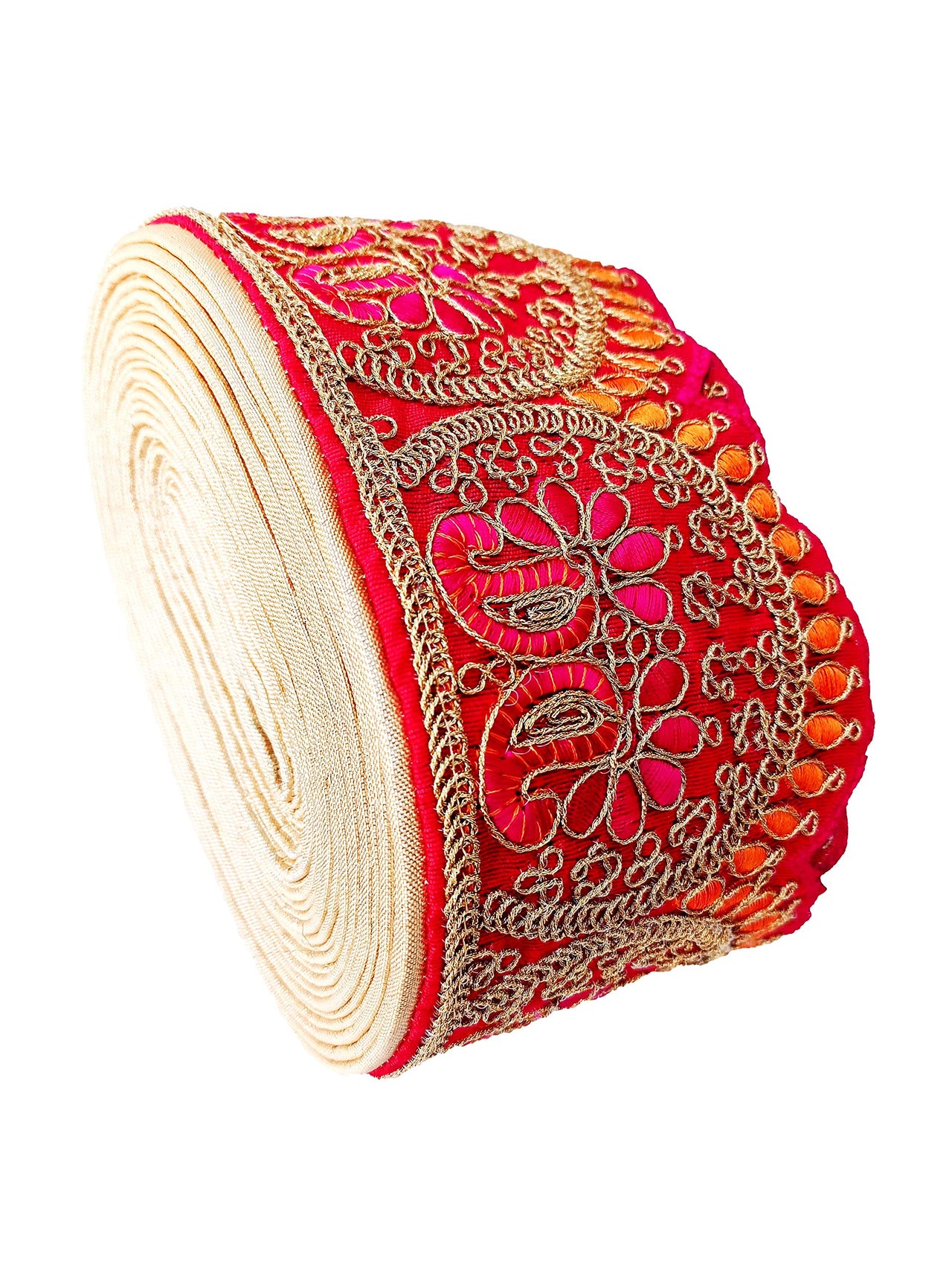 CARTZEYE Embroidery Heavy Work Trim Lace Border for Saree, Kurti, Dresses, Bandhani, Lehenga, Decorative Ribbon