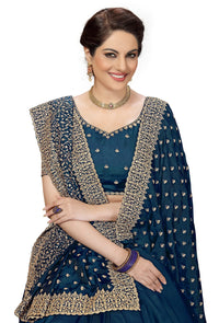 PANASH TRENDS Women's  Heavy Embroidered Silk Saree Women