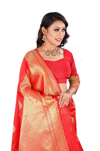 Amazon Brand - Anarva Soft Heavy & Cotton Silk Sarees for women, Beautiful saree free size with unstitched Blouse Piece