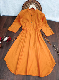 DHRUVI TRENDZ Kurti for Women || Soft Cotton Plain Long Straight Kurtis for Girls || Stitched Collar Kurta || Ideal for Office || Casual || Collage || Festival Wear Kurtis for Ladies