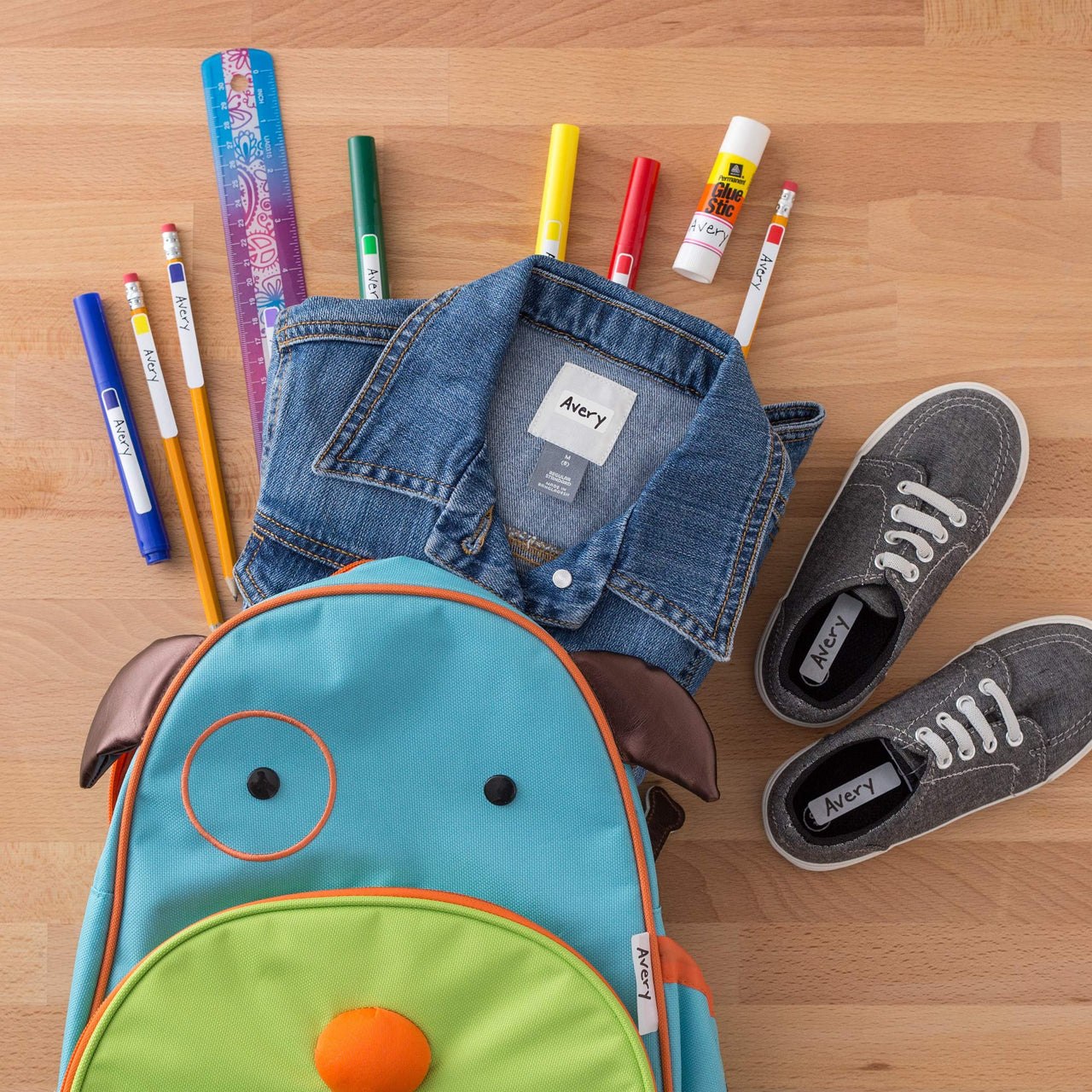 Avery No-Iron Fabric Labels, Assorted Shapes and Sizes, Washer and Dryer Safe, Non-Printable, 45 Labels Per Pack, 2-Pack, 90 Total (30700) 2 Pack Clothing Labels