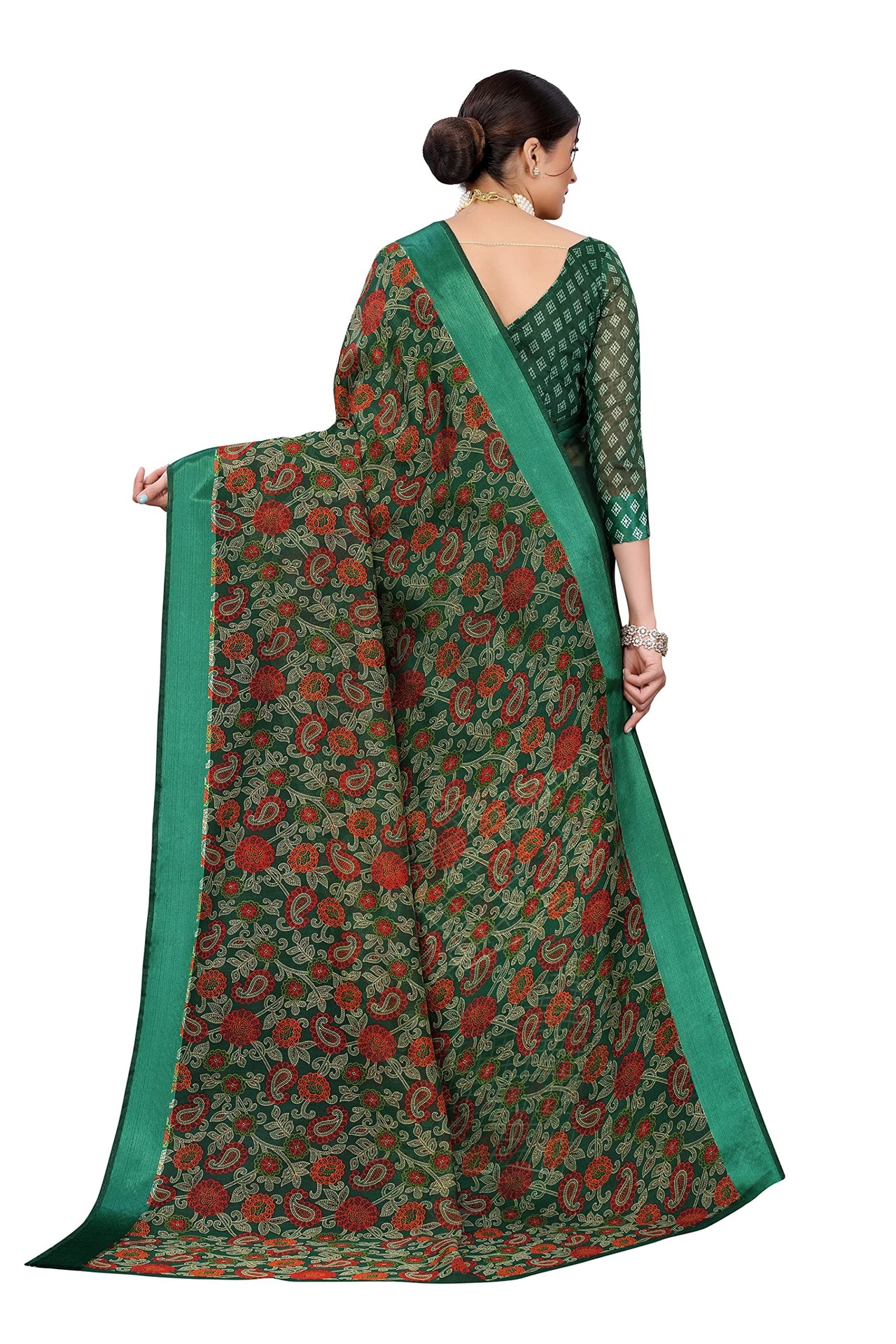 Yashika Women's  Linen Saree Maroon