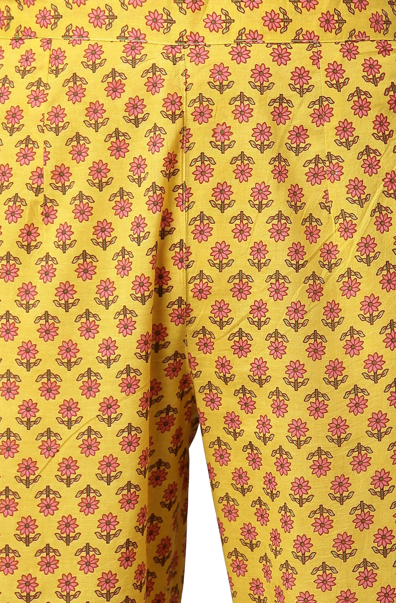 Janasya Women's  Yellow Cotton Kurta with Pant and Dupatta