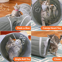 Kitty City Cat Tunnel, Cat Bed, Tunnel, Cat and Kitty Toys Gray Tunnel