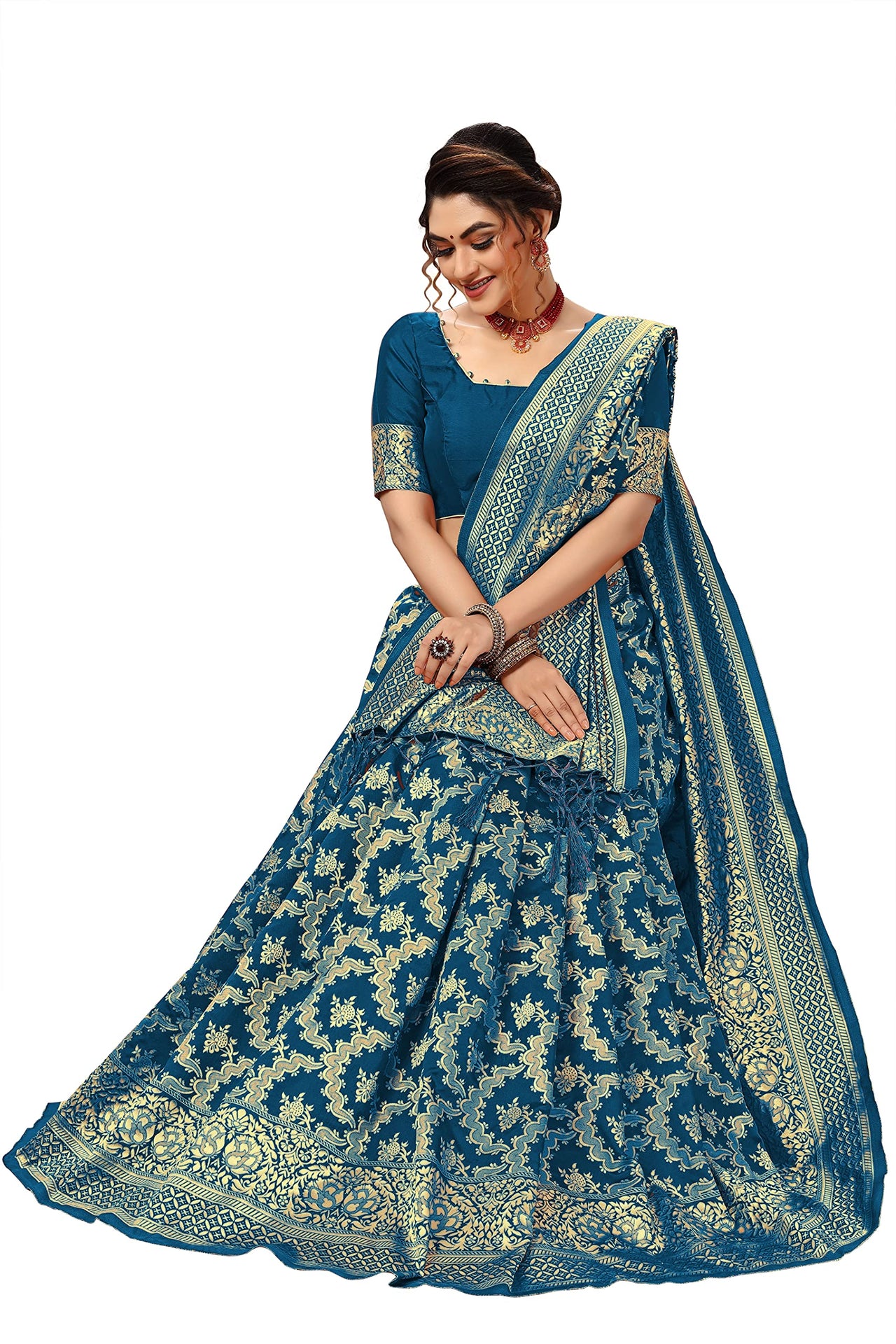 Nivah Fashion Women's  Banarasi Art Silk Saree with Blouse Piece