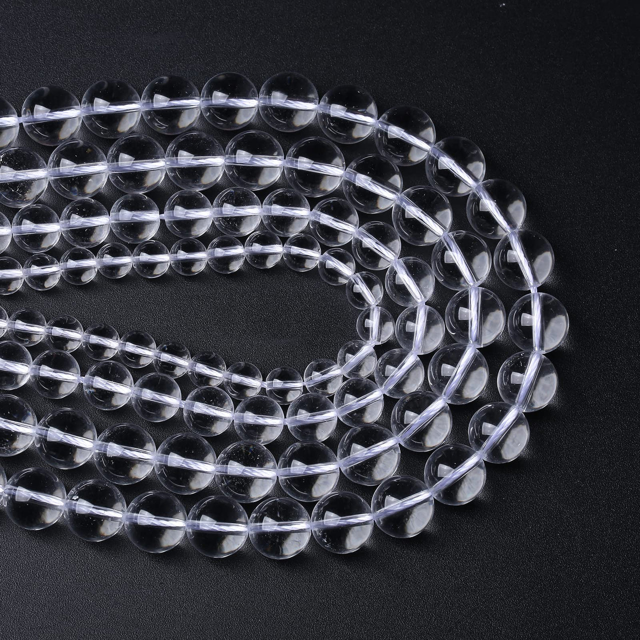 AAAAA Natural Clear White Crystal Quartz Beads Round Loose Spacer Beads for Jewelry Making DIY Bracelets Crystal Energy Healing Power Stone 60pcs 6mm 15 Inch