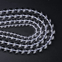 AAAAA Natural Clear White Crystal Quartz Beads Round Loose Spacer Beads for Jewelry Making DIY Bracelets Crystal Energy Healing Power Stone 60pcs 6mm 15 Inch