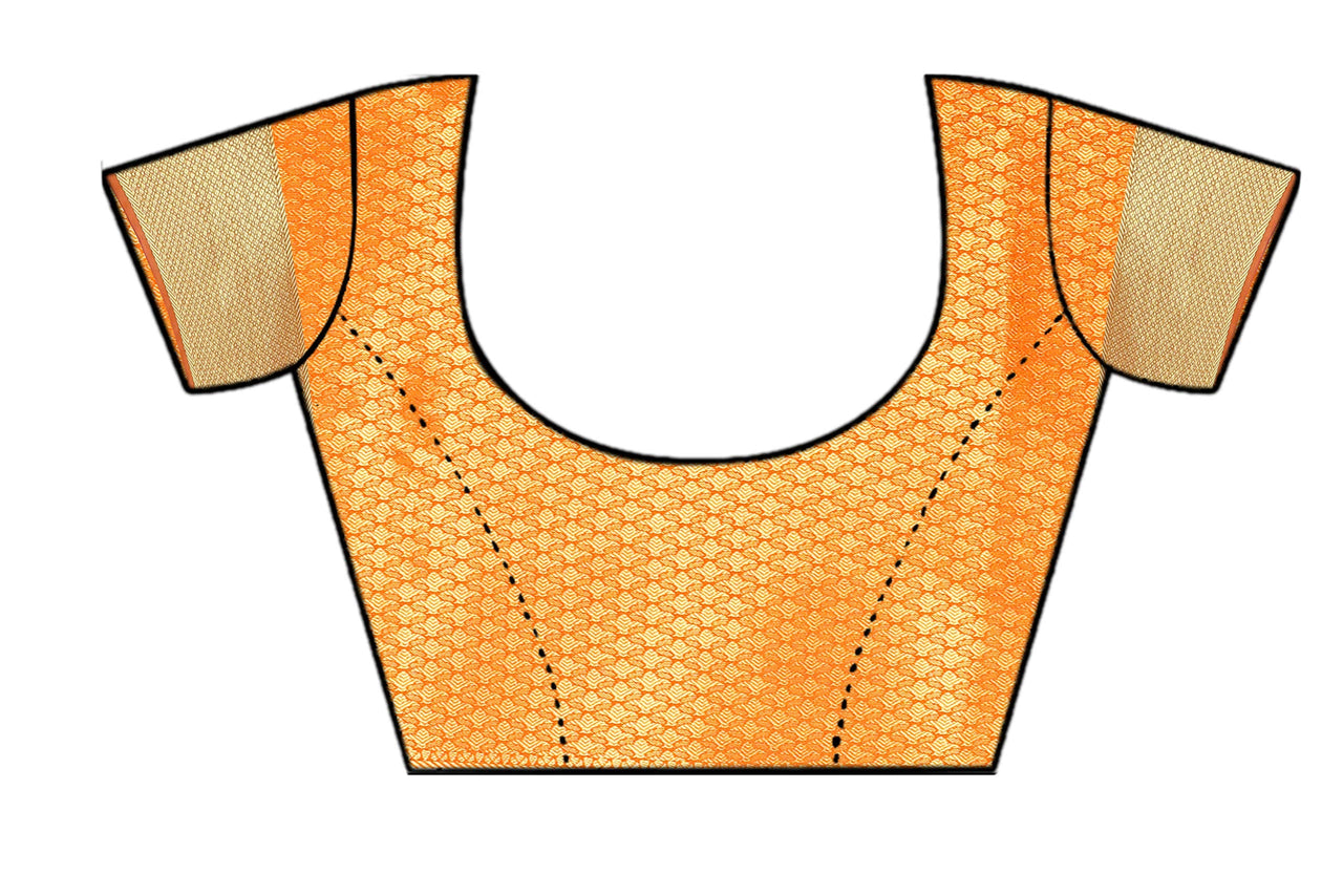 leeza store Heavy Women Kanjivaram Flower Jal Patola Saree With Blouse Piece