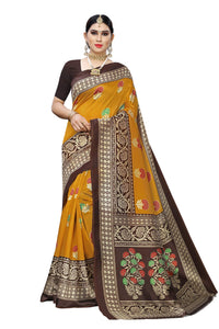 Tarshika Womens Art Silk Saree With Blouse Piece (PITTY_Free Size)
