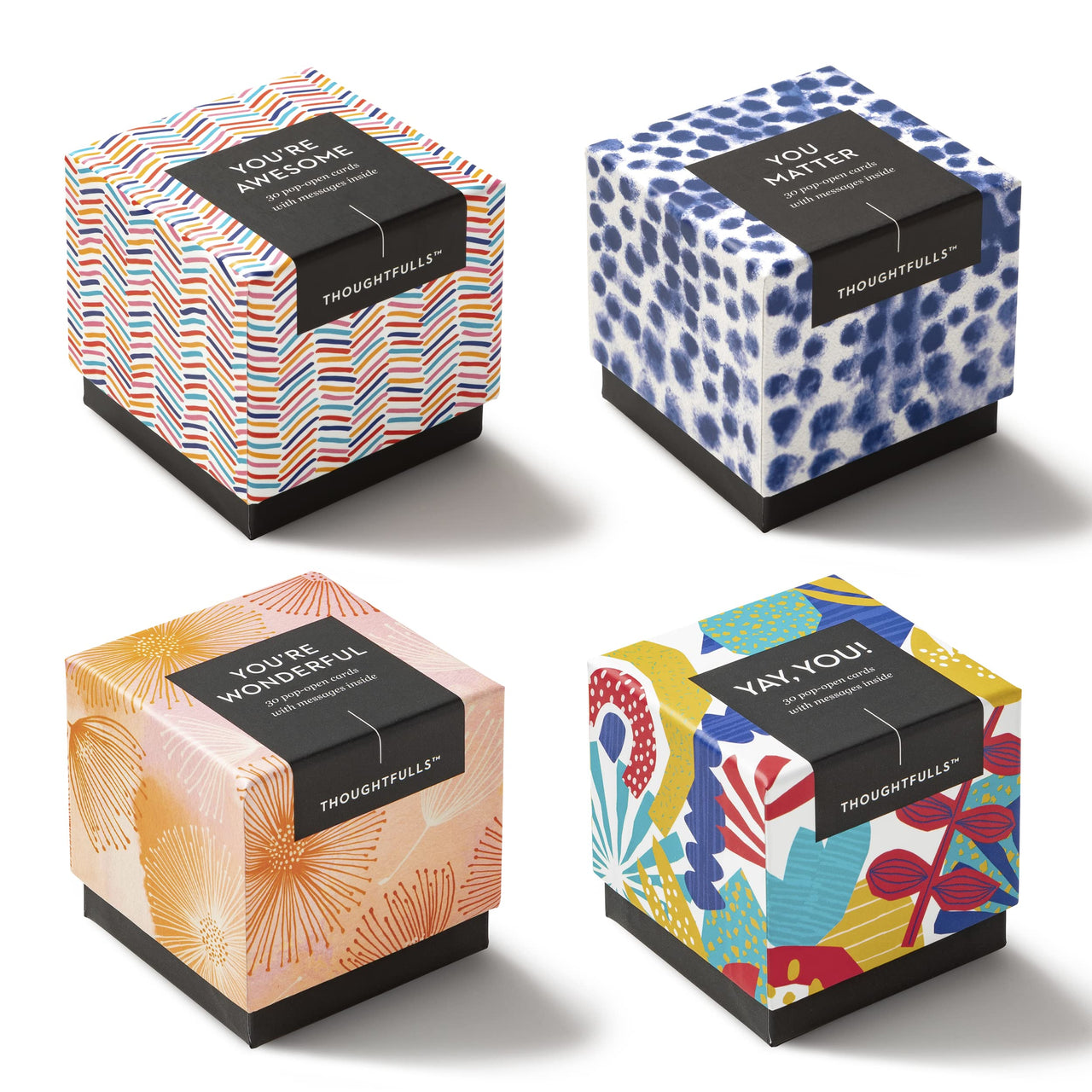 Compendium ThoughtFulls Pop-Open Cards — 4-Pack of You're Awesome, You Matter, You're Wonderful, Yay You —120 Pop-Open Cards, Each with a Different Message Inside 4-Pack - You're Awesome, You Matter, You're Wonderful, Yay You