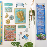 Eureka Curiosity Garden Gallery Wall Motivational Classroom Bulletin Board Set for Teachers, 26 Pieces