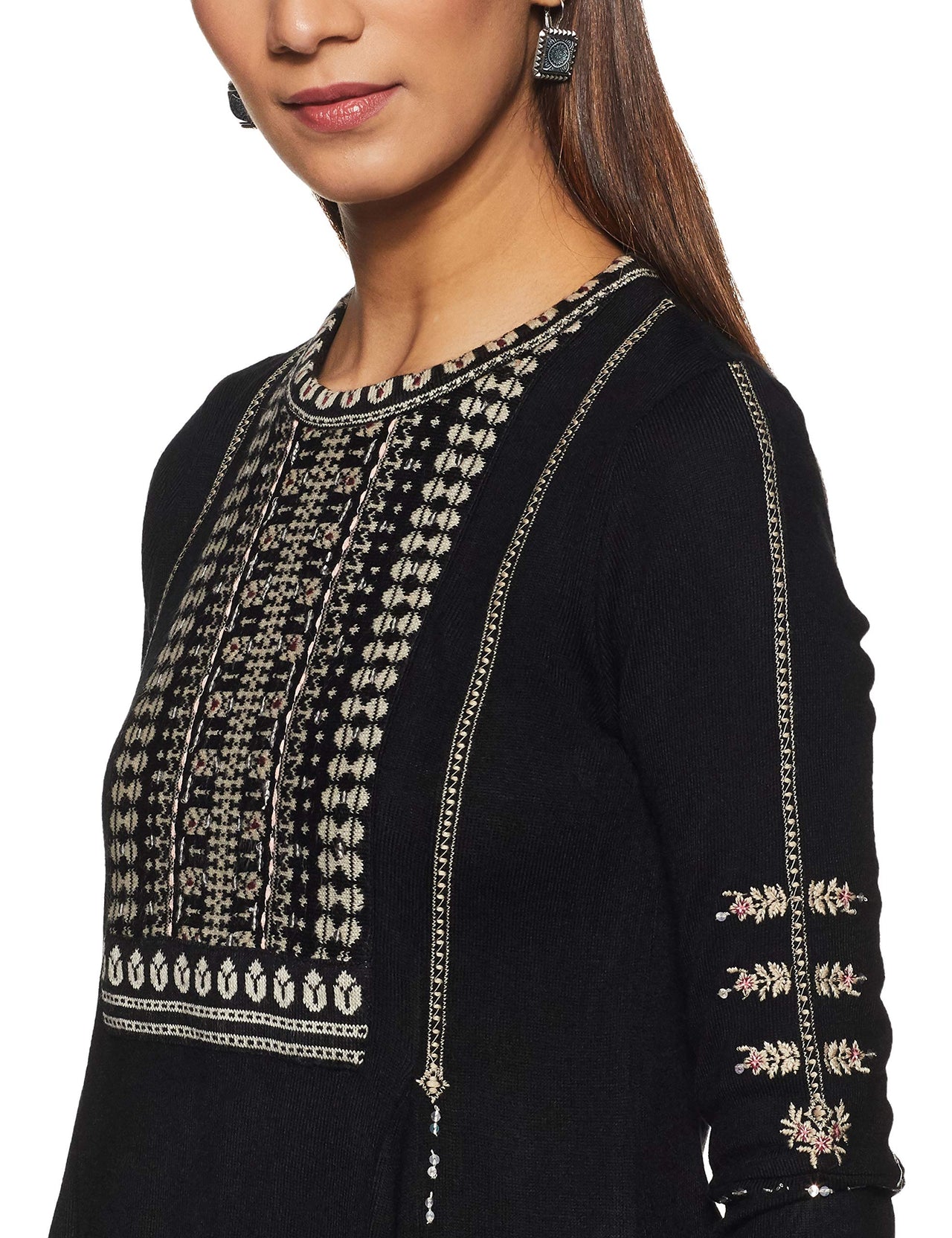 W for Woman Women's  Synthetic Straight Kurta