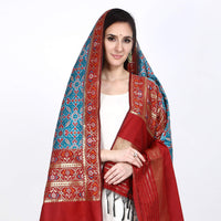 KAPAAHA Women's  Woven Silk Blend Patola Dupatta/Chunni