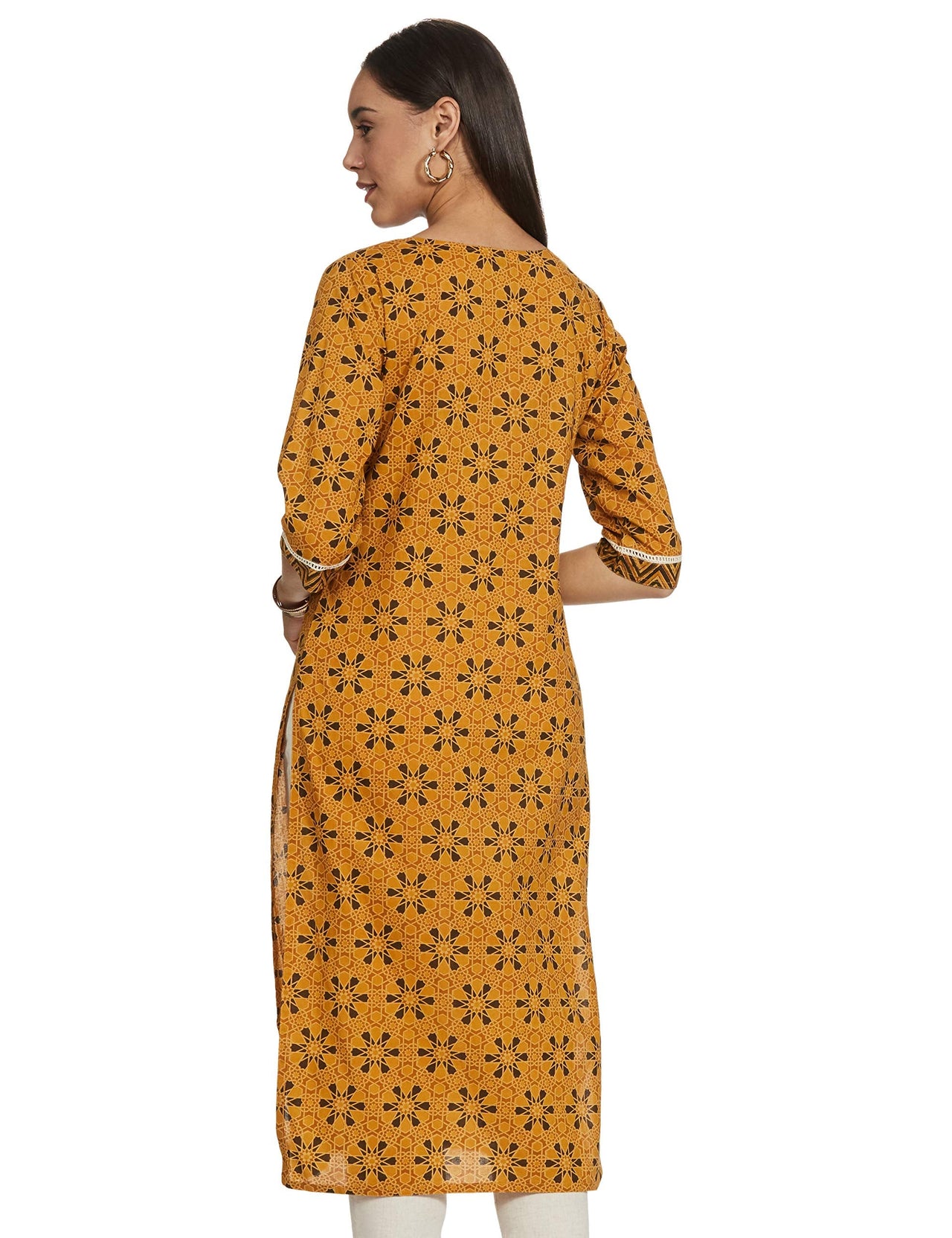 Jaipur Kurti Women's  Cotton Straight Kurta Green S