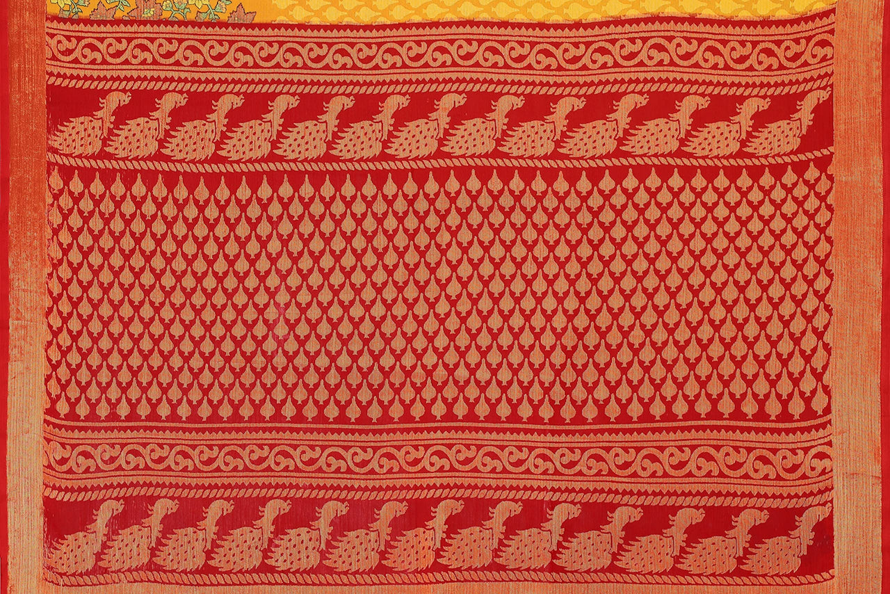 Winza Designer Women's  Chiffon Brasso Floral Printed Saree with Blouse Piece