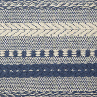 DII Farmhouse Braided Stripe Table Runner Collection, 15x72 (15x77, Fringe Included), French Blue 15x72