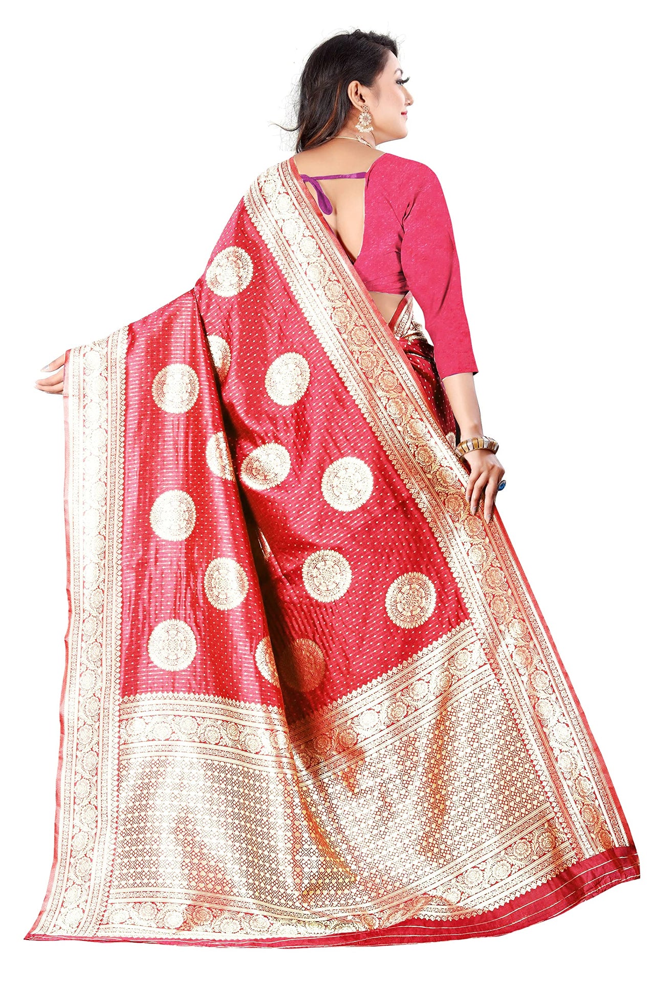 Amazon Brand - Anarva Soft Heavy & Cotton Silk Sarees for women, Beautiful saree free size with unstitched Blouse Piece