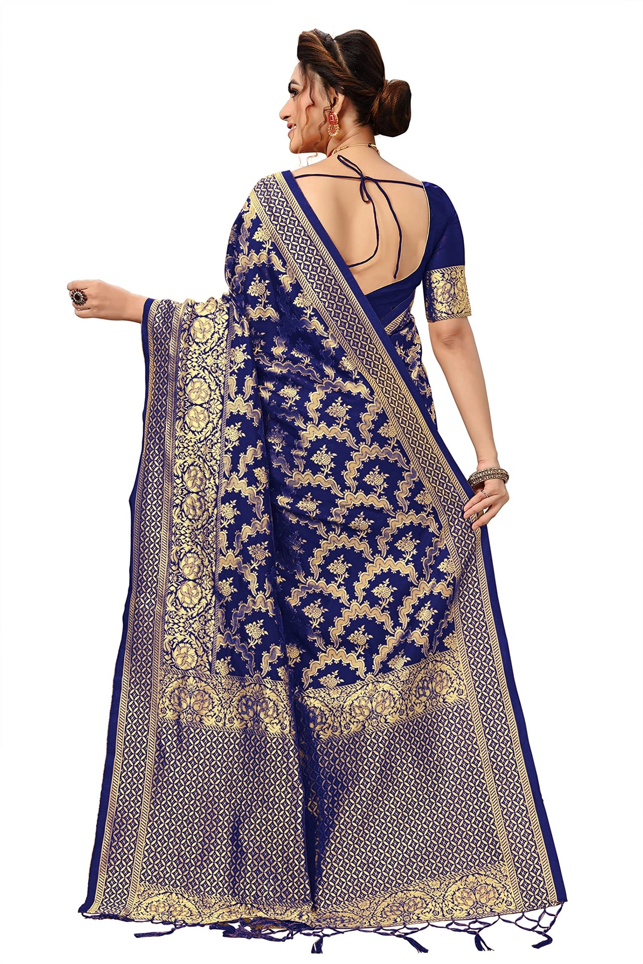 Nivah Fashion Women's  Banarasi Art Silk Saree with Blouse Piece