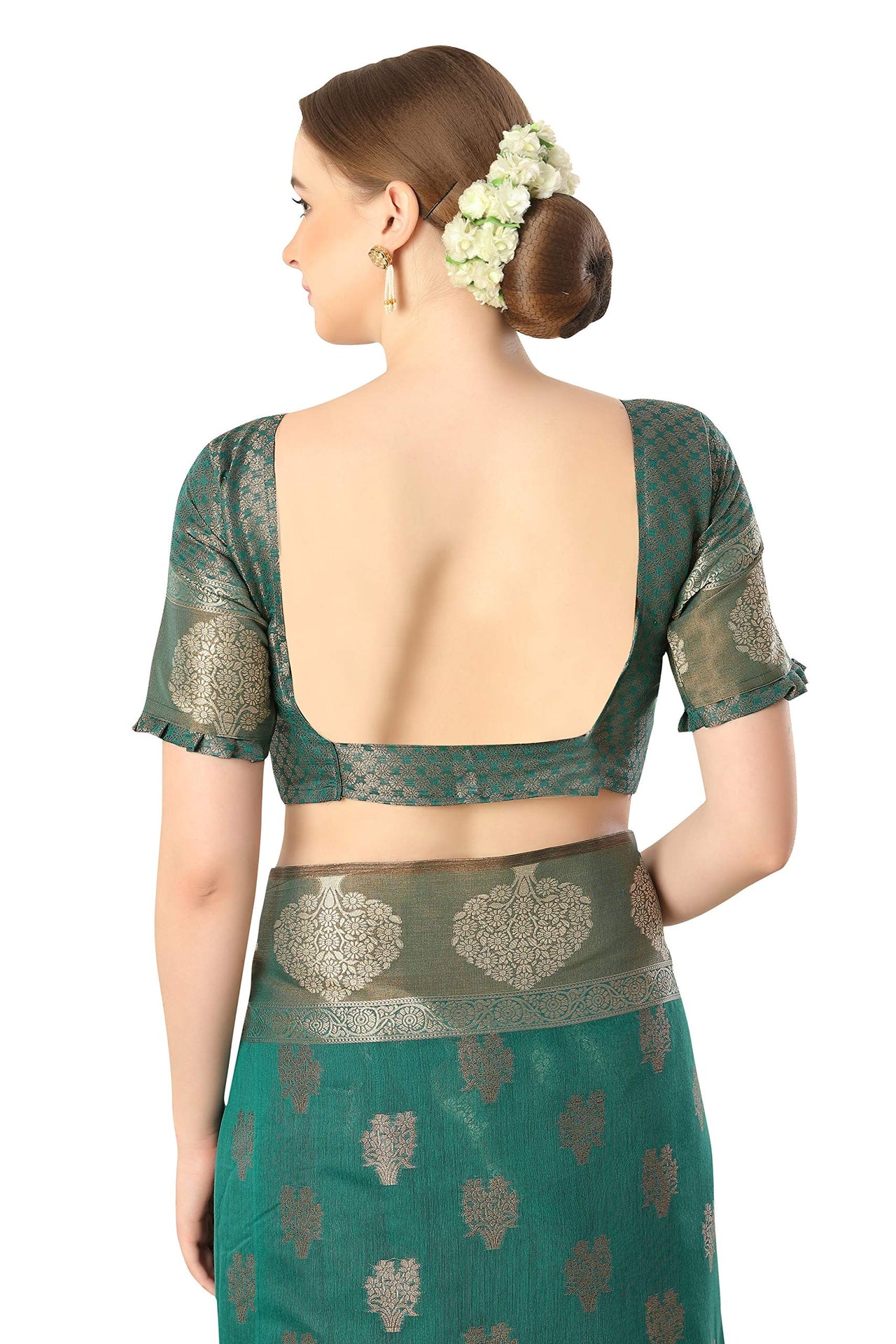 Jaam Silk Fashion Women's  kanjivaram Woven Pattu Silk Blend Saree with Blouse Piece