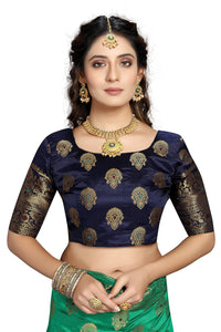 C J Enterprise Women's  Kanchipuam Pattu Pure Kanjivaram Silk Sarees For Wedding With Blouse Piece (perashooot paithani)