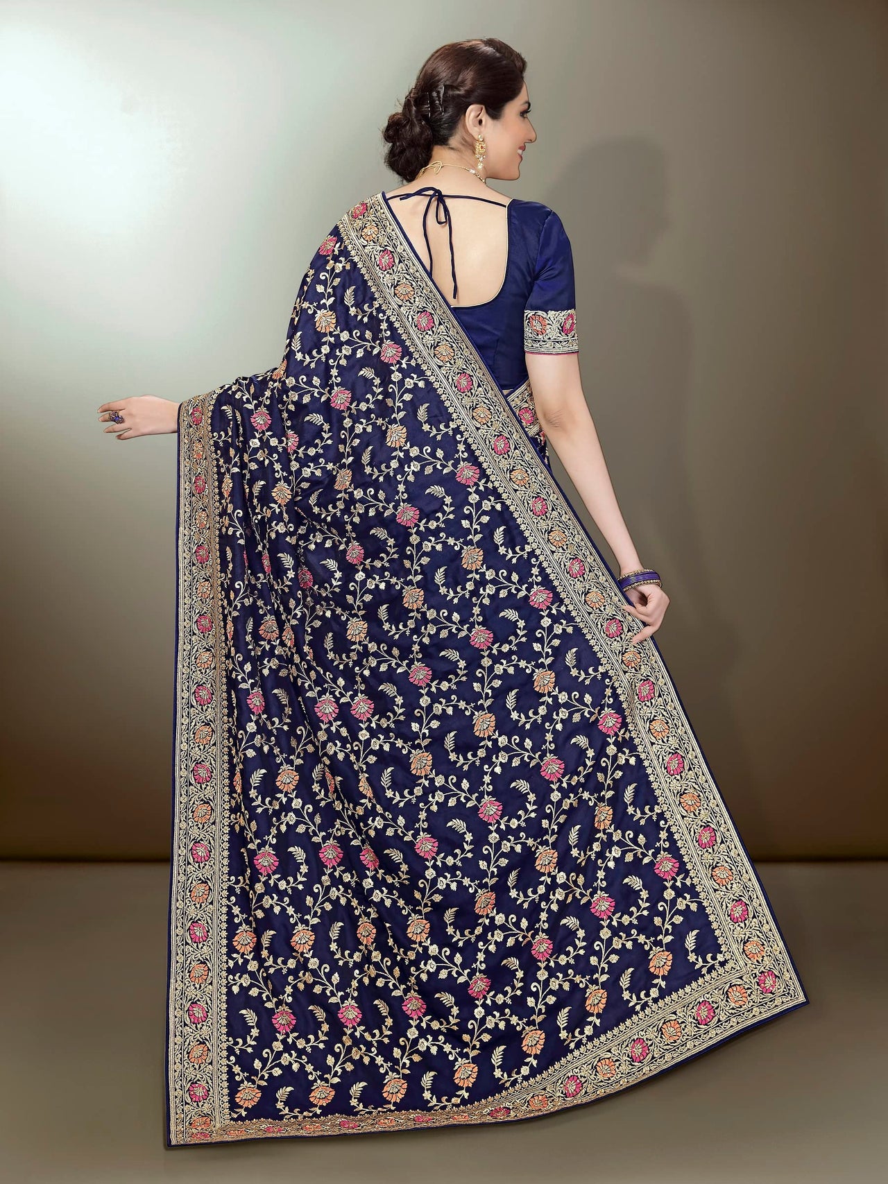 PANASH TRENDS Women's  Banarasi Barfi Silk Saree With Blouse Piece