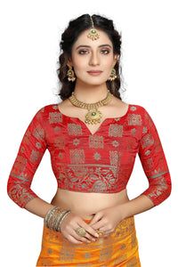 iZibra Women's  Kanchipuram Silk Sarees With Blouse Piece