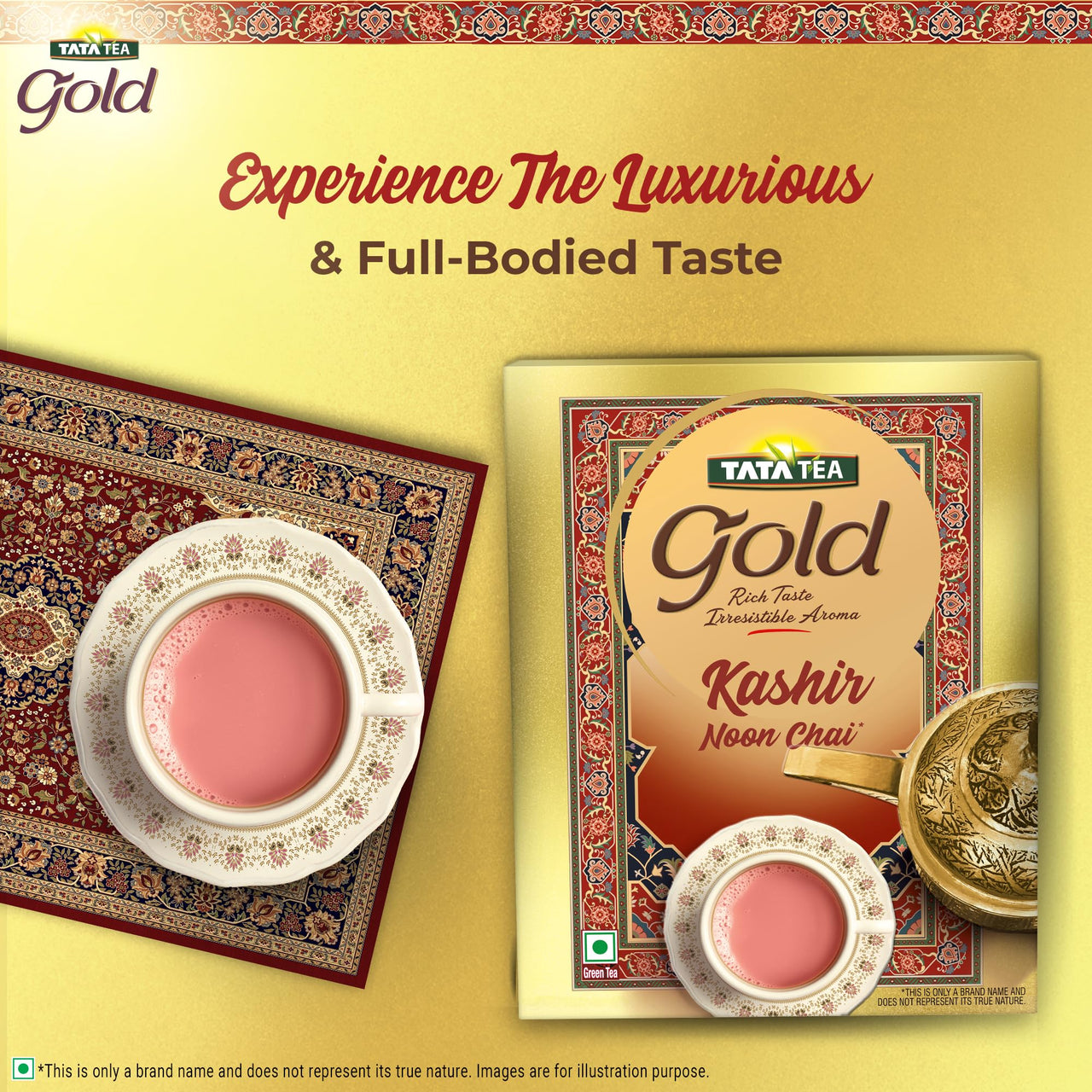 Tata Tea Gold Kashir Noon Chai, 500 Gram, Long Green Tea Leaves, Kashmiri Noon Tea