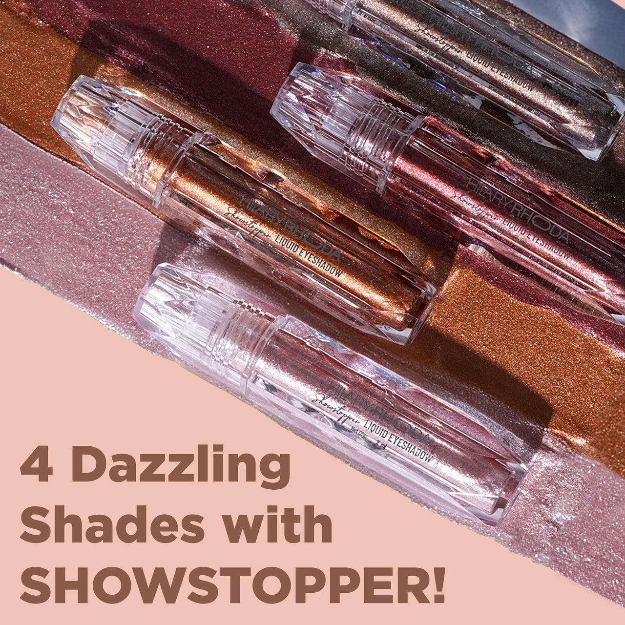 Hilary Rhoda Showstopper Liquid Eyeshadow | Gel-Based Formula | Shimmer Finish | Highly Pigmented | Blends Easily | Create Versatile Looks | 2ml (Desert Gold - Shade 02)